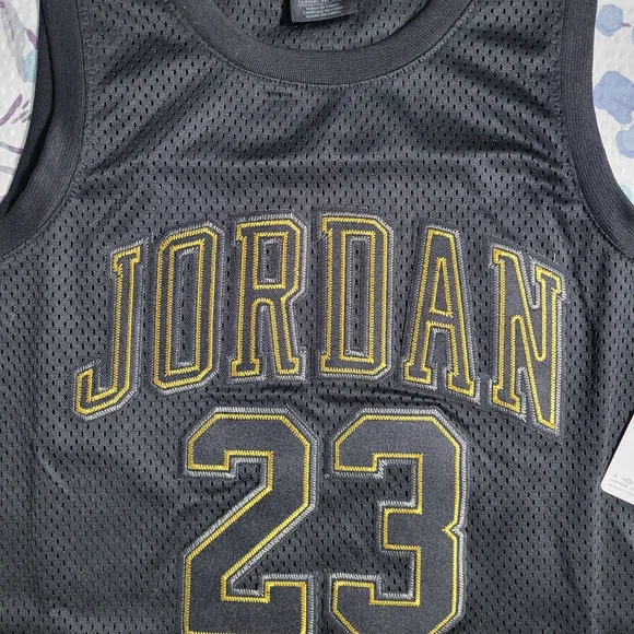 JORDAN Jersey, Authentic, Boys LARGE, Black/Gold, #23 - Picture 2 of 7